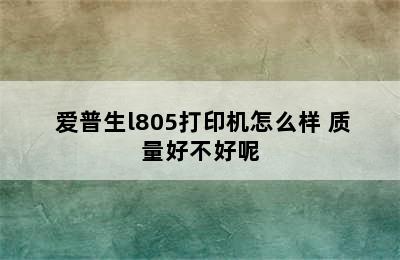  爱普生l805打印机怎么样 质量好不好呢